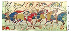 לוחמים במאה האחת עשרה, מתוך שטיח בַּאיֶה, שטיח קיר רקום