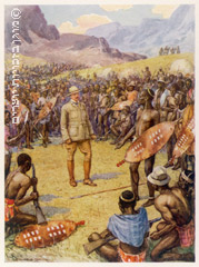 ססיל רודז עורך הסכם עם שבט אפריקאי, 1869
